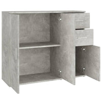 Credenza-Buffet-Armadio da cucina Grigio Cemento 91x29,5x75 cm in Legno Multistrato