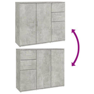 Credenza Grigio Cemento 91x29,5x75 cm in Legno Multistrato 823273