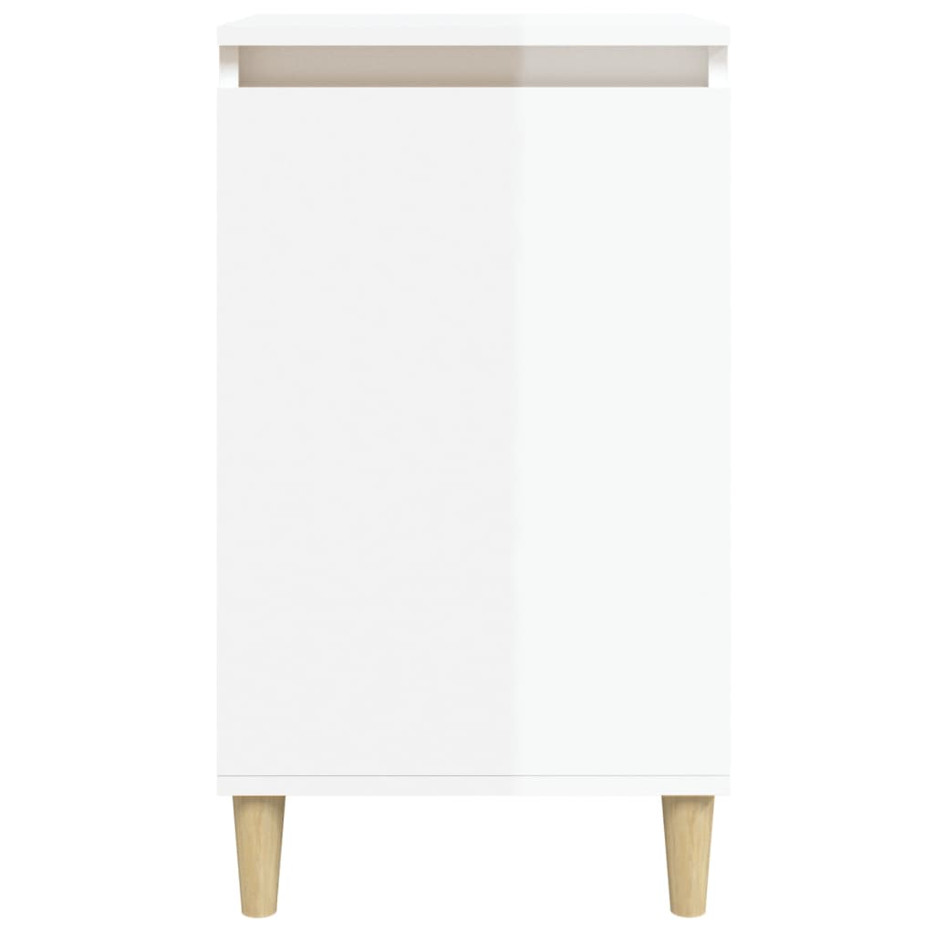 Comodino Bianco Lucido 40x35x70 cm in Legno Multistrato 819632
