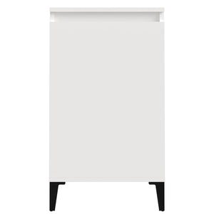 Comodino Bianco Lucido 40x35x70 cm in Legno Multistrato 819648