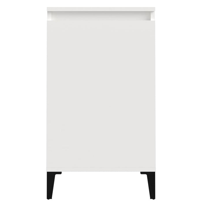 Comodino Bianco Lucido 40x35x70 cm in Legno Multistrato 819648