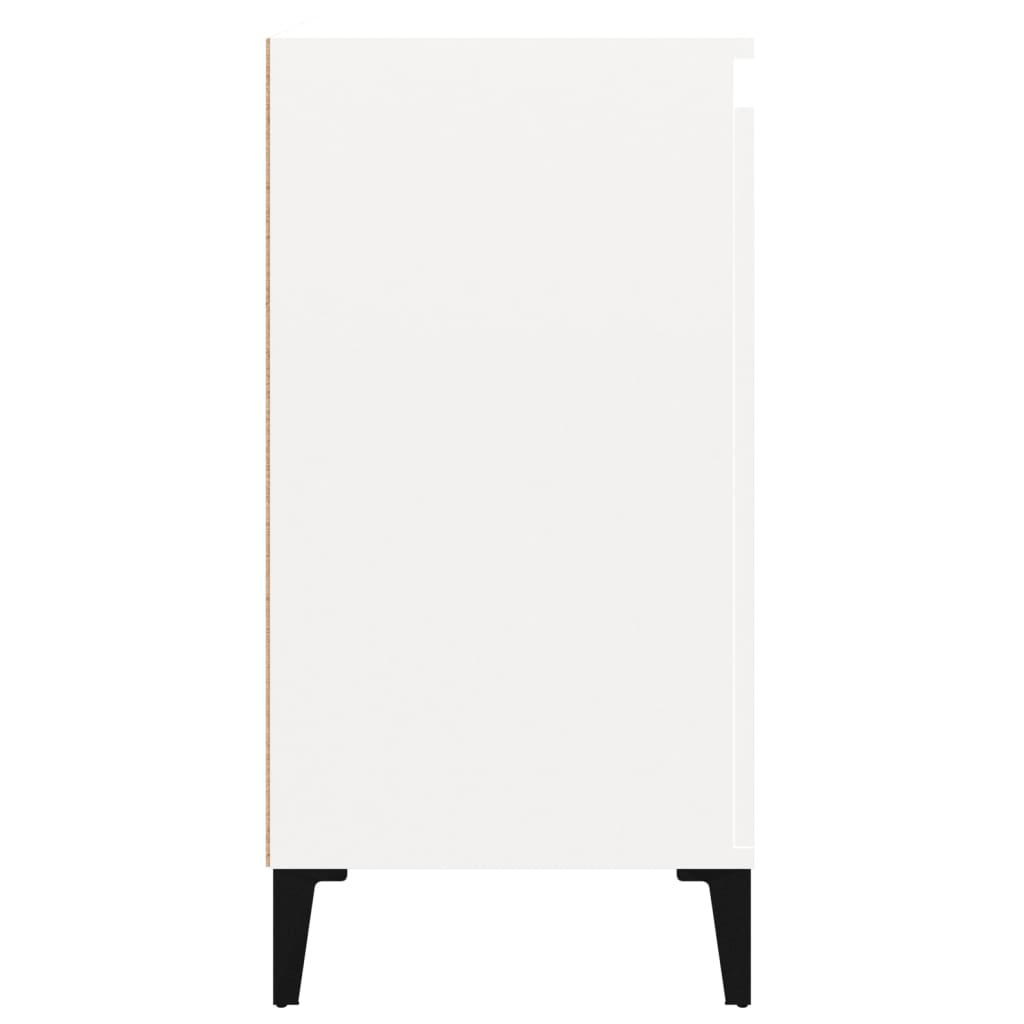 Comodino Bianco Lucido 40x35x70 cm in Legno Multistrato 819648