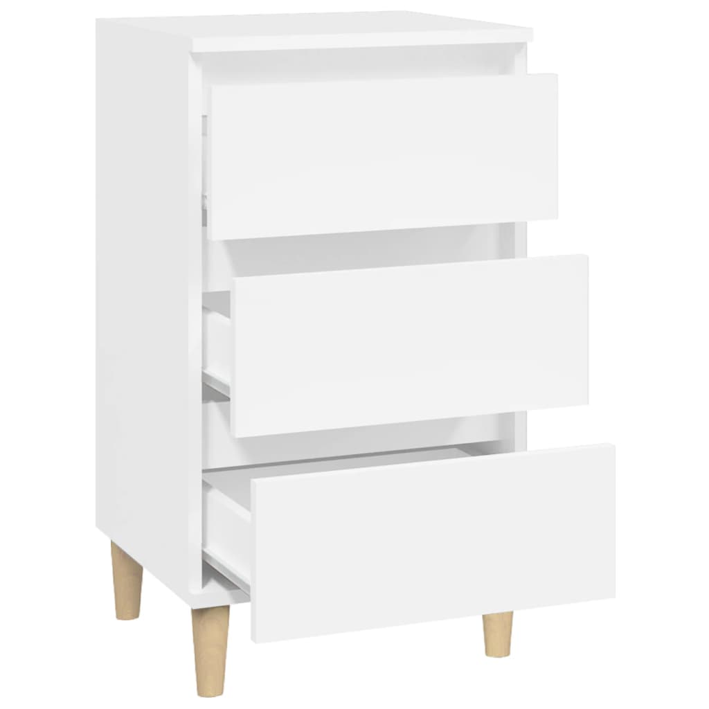 Comodino Bianco 40x35x70 cm in Legno Multistrato 819660