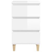 Comodino Bianco Lucido 40x35x70 cm in Legno Multistrato 819662