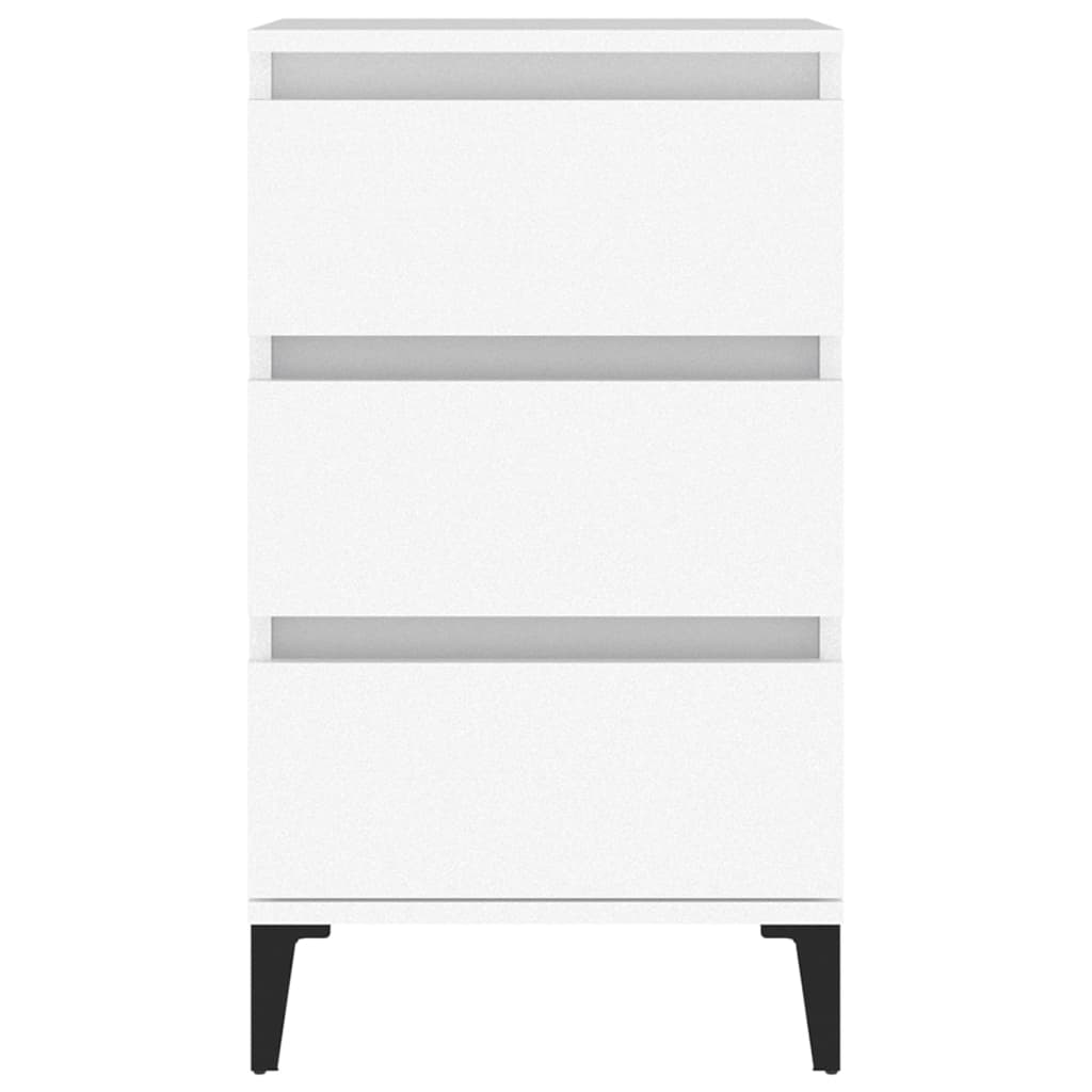 Comodino-Tavolino da notte Bianco 40x35x70 cm in Legno Multistrato