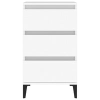 Comodino-Tavolino da notte Bianco 40x35x70 cm in Legno Multistrato