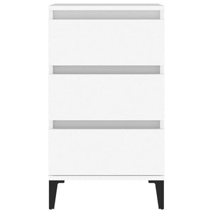 Comodino-Tavolino da notte Bianco 40x35x70 cm in Legno Multistrato