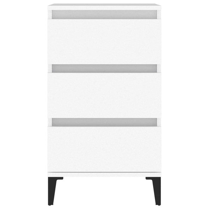 Comodino-Tavolino da notte Bianco 40x35x70 cm in Legno Multistrato