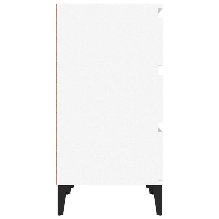 Comodino-Tavolino da notte Bianco 40x35x70 cm in Legno Multistrato