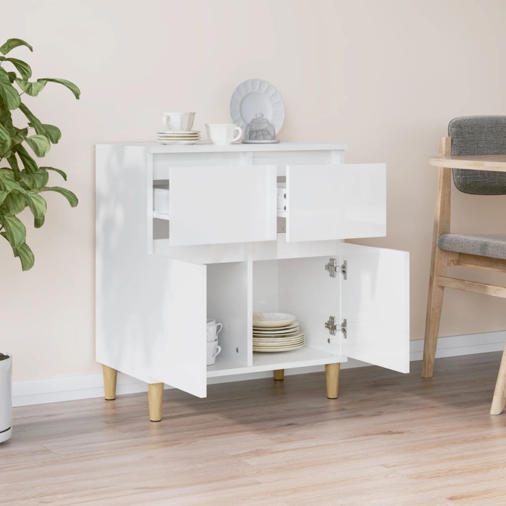 Credenza Bianco Lucido 60x35x70 cm in Legno Multistratocod mxl 102297
