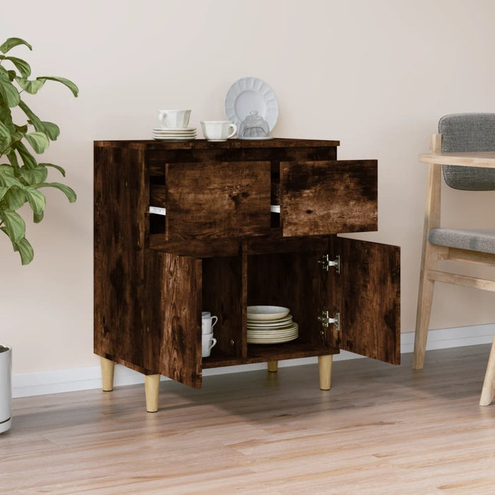 Credenza Rovere Fumo 60x35x70 cm in Legno Multistrato 819681