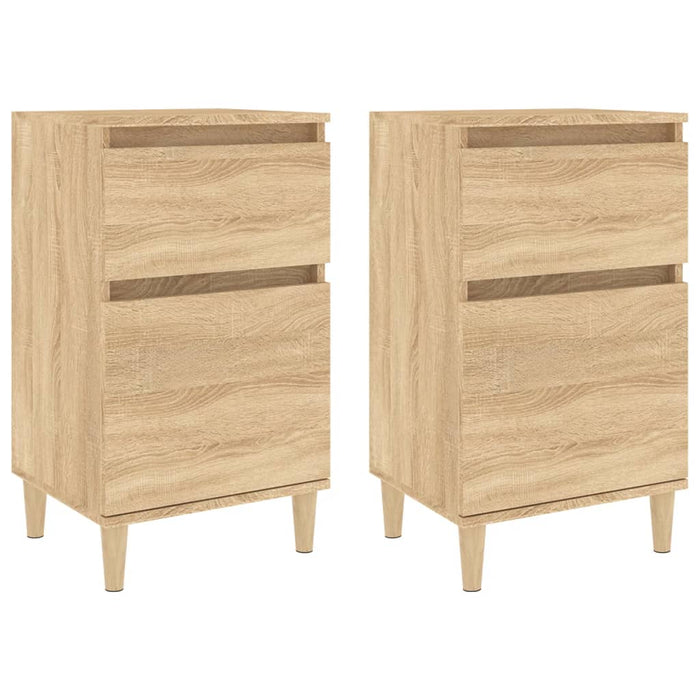 Comodini 2pz-Set di 2 Tavolino da notte Rovere Sonoma 40x35x70 cm