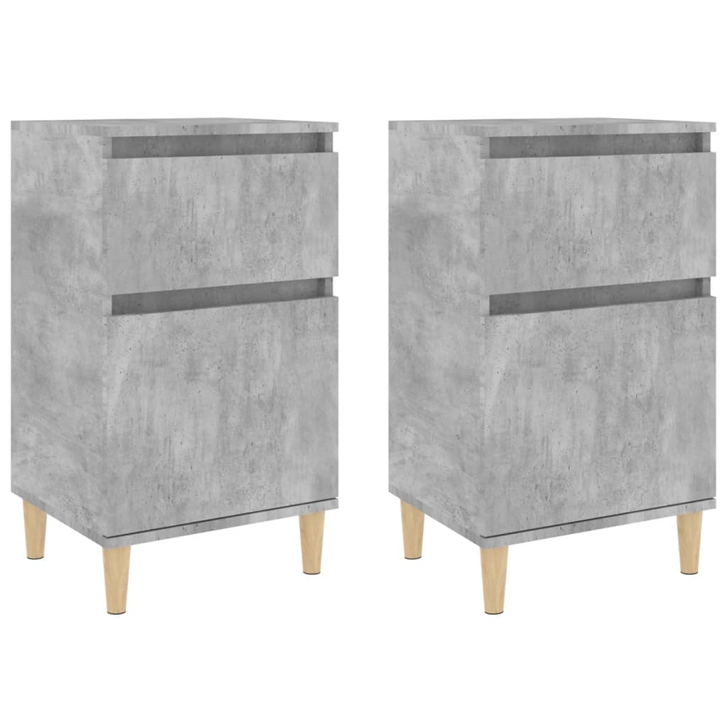 Comodini 2 pz Grigio Cemento 40x35x70 cm 819701