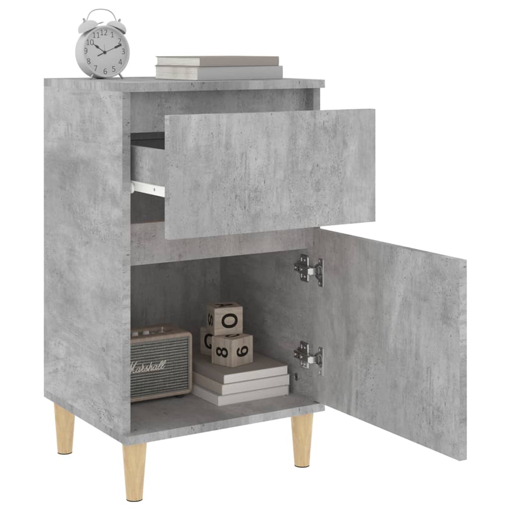 Comodini 2 pz-Set di 2 Tavolino da notte Grigio Cemento 40x35x70 cm 277794