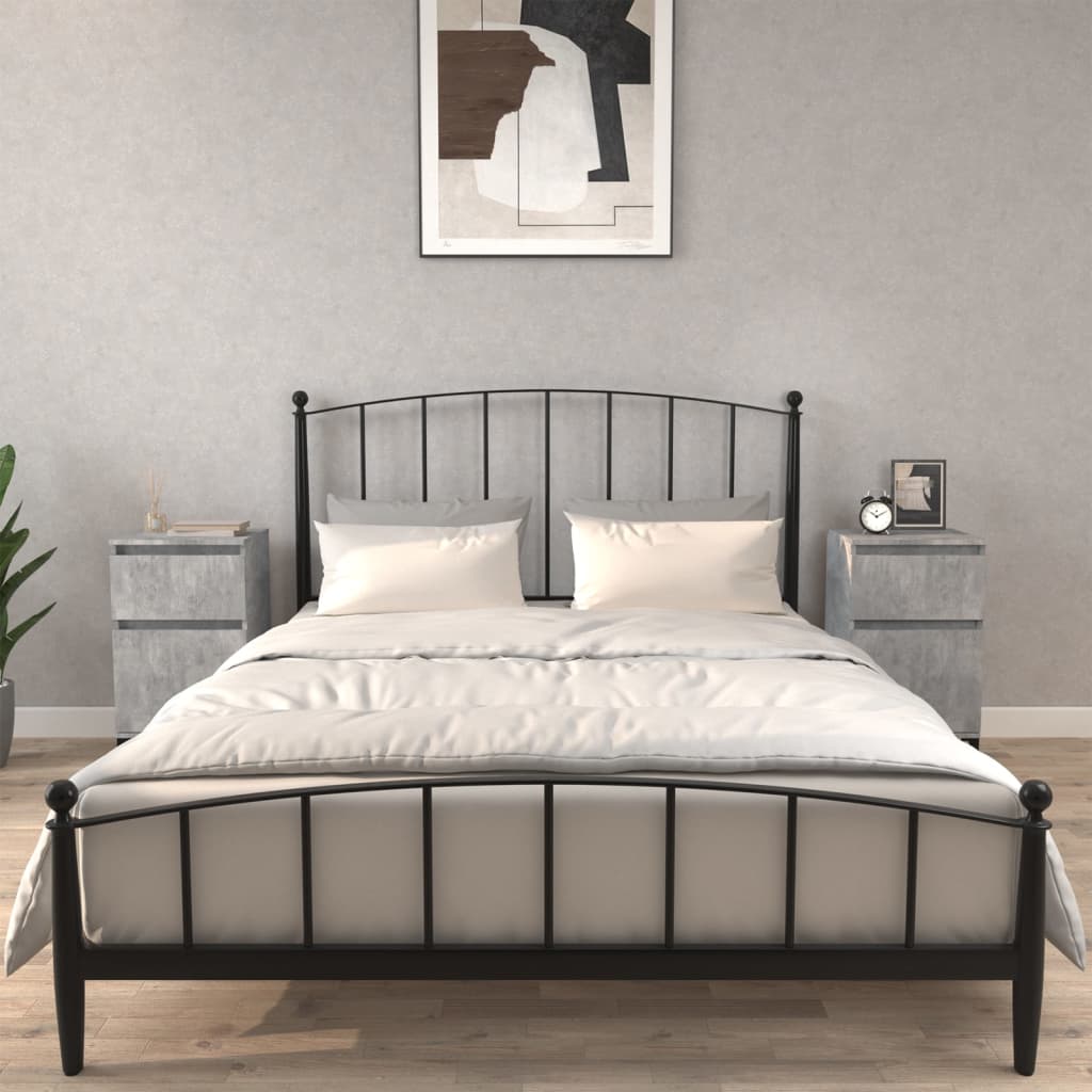Comodini 2 pz Grigio Cemento 40x35x70 cm 819717