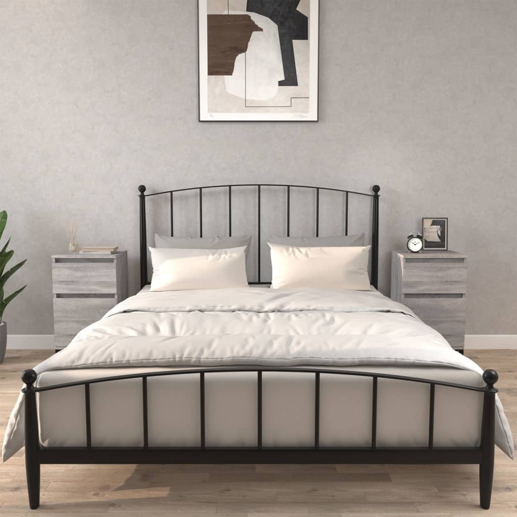 Comodini 2 pz-Set di 2 Tavolino da notte Grigio Sonoma 40x35x70 cm 441585