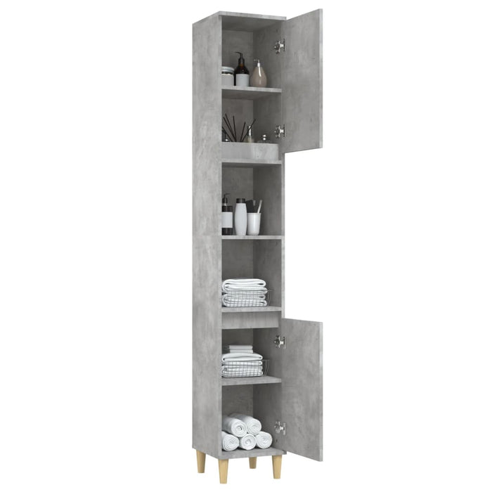 Armadietto Bagno Grigio Cemento 30x30x190 cm Legno Multistrato 819792
