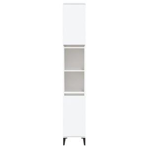 Armadietto da Bagno Bianco 30x30x190 cm in Legno Multistrato 819796