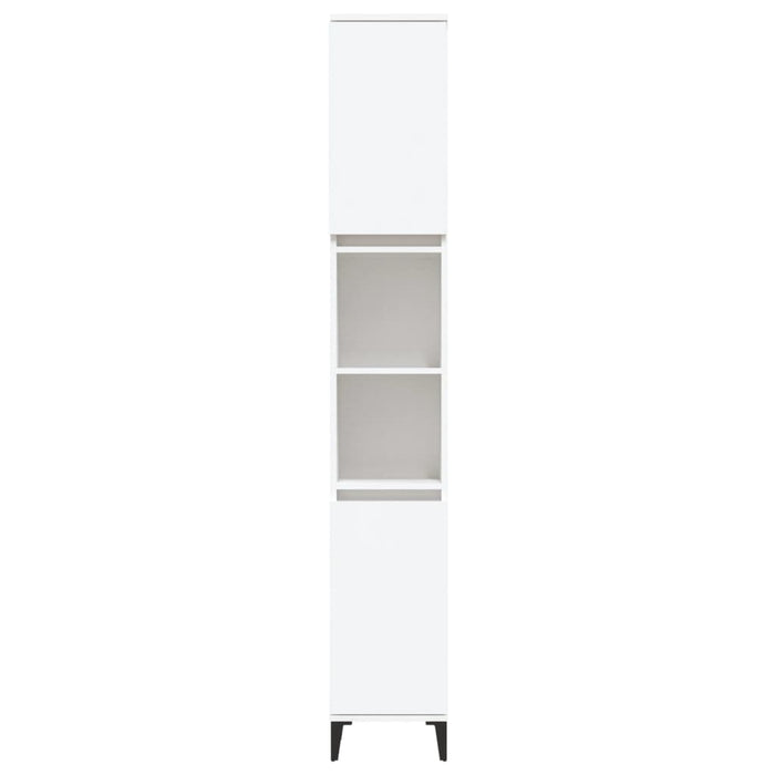 Armadietto da Bagno Bianco 30x30x190 cm in Legno Multistrato 819796