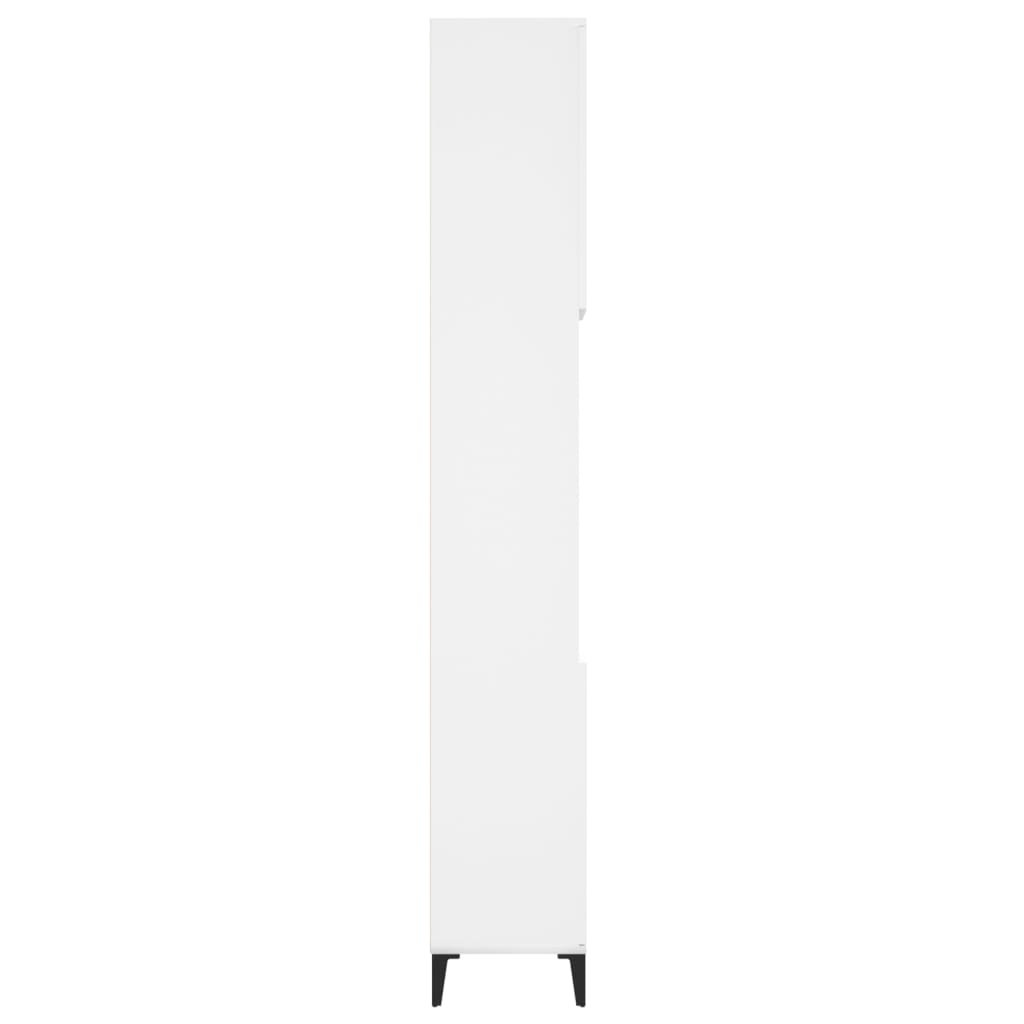 Armadietto da Bagno Bianco 30x30x190 cm in Legno Multistrato 819796