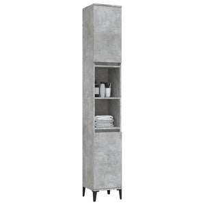 Armadietto Bagno Grigio Cemento 30x30x190 cm Legno Multistrato 819800
