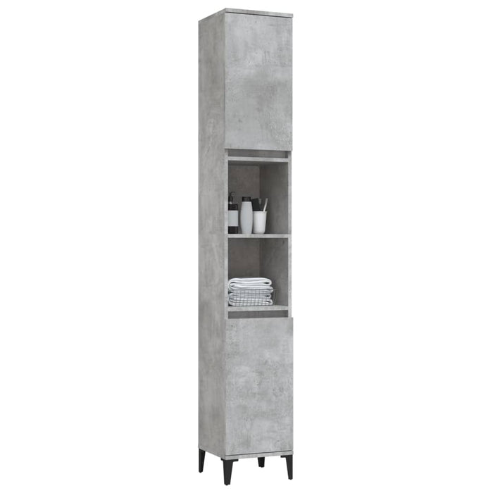 Armadietto Bagno Grigio Cemento 30x30x190 cm Legno Multistrato 819800