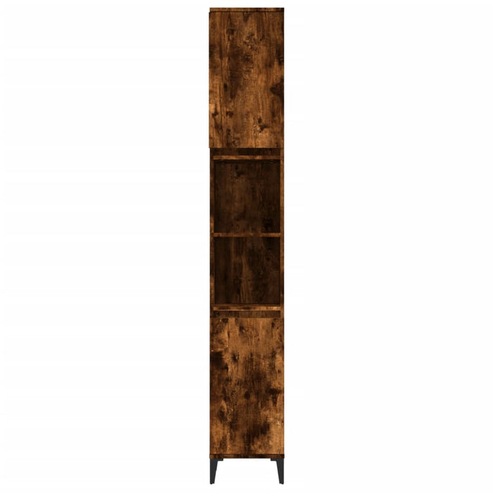 Armadietto Bagno Rovere Fumo 30x30x190 cm in Legno Multistrato 819801