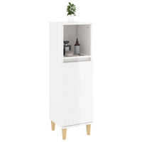 Armadietto Bagno Bianco Lucido 30x30x100cm in Legno Multistrato 819806