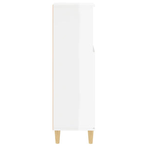 Armadietto Bagno Bianco Lucido 30x30x100cm in Legno Multistrato 819806