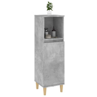 Armadietto Bagno Grigio Cemento 30x30x100 cm Legno Multistrato