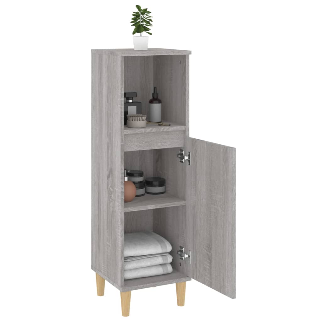 Armadietto Bagno Grigio Sonoma 30x30x100cm in Legno Multistrato 819810