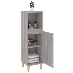 Armadietto Bagno Grigio Sonoma 30x30x100cm in Legno Multistrato 819810
