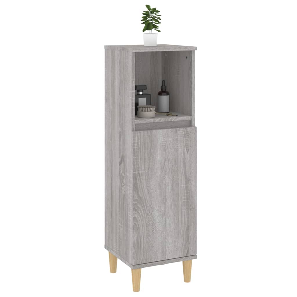 Armadietto Bagno Grigio Sonoma 30x30x100cm in Legno Multistrato 819810