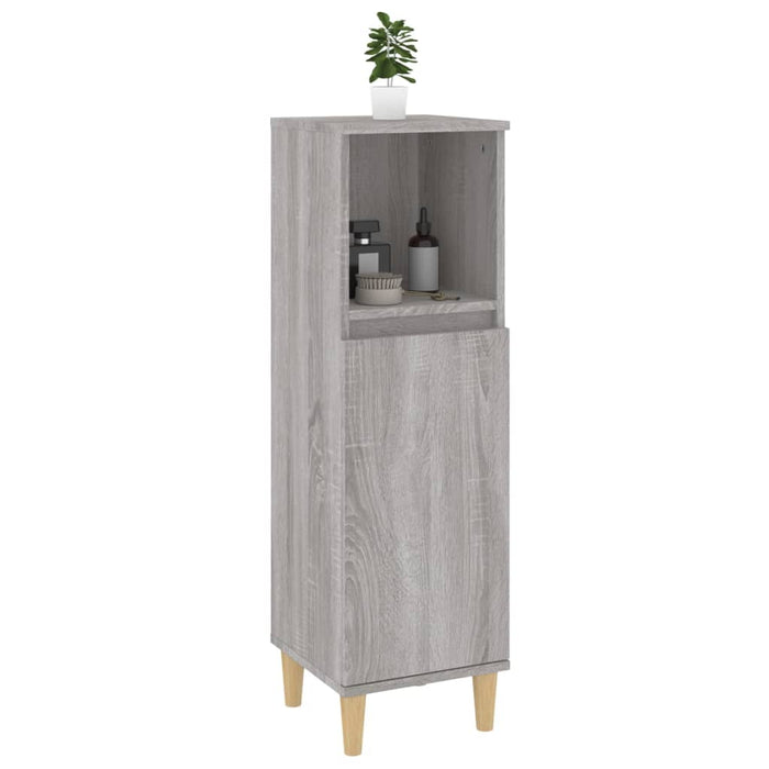 Armadietto Bagno Grigio Sonoma 30x30x100cm in Legno Multistrato 819810