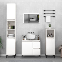 Armadietto da Bagno Bianco 30x30x100 cm in Legno Multistratocod mxl 78330