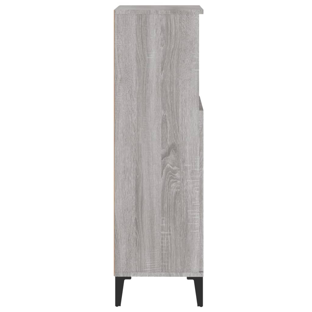 Armadietto Bagno Grigio Sonoma 30x30x100cm in Legno Multistrato 819818
