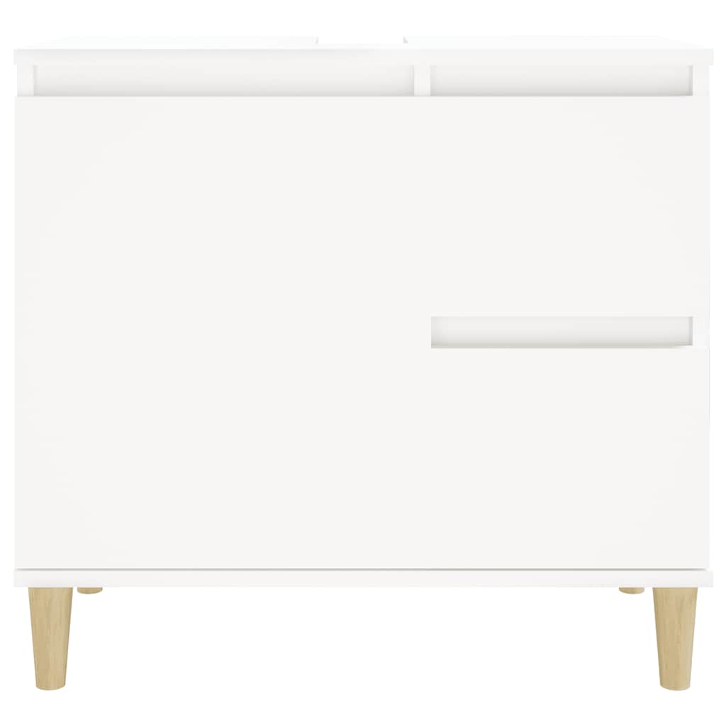 Armadietto da Bagno Bianco 65x33x60 cm in Legno Multistrato