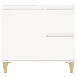 Armadietto da Bagno Bianco 65x33x60 cm in Legno Multistrato