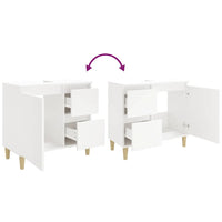 Armadietto da Bagno Bianco 65x33x60 cm in Legno Multistrato