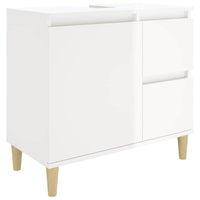 Armadietto Bagno Bianco Lucido 65x33x60cm in Legno Multistrato 819822