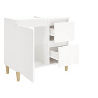 Armadietto Bagno Bianco Lucido 65x33x60cm in Legno Multistrato 819822