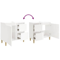 Armadietto Bagno Bianco Lucido 65x33x60cm in Legno Multistrato 819822