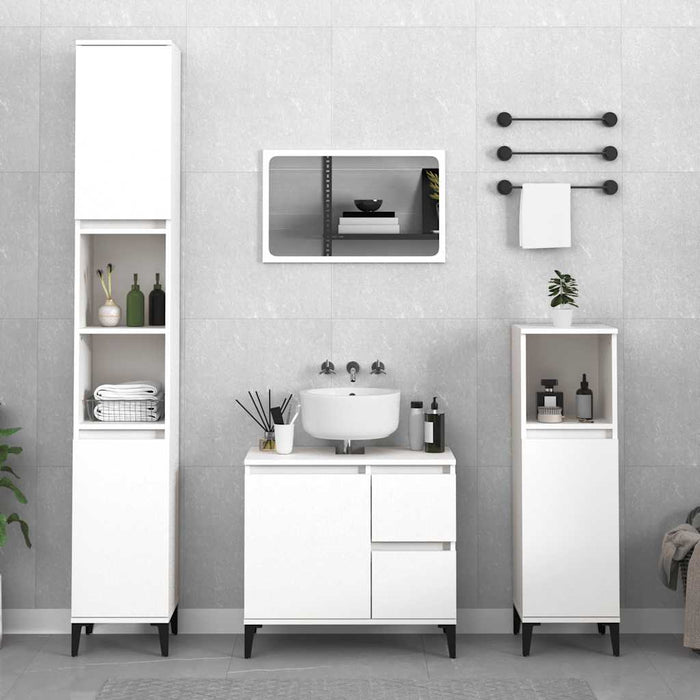 Armadietto da Bagno Bianco 65x33x60 cm in Legno Multistratocod mxl 126257
