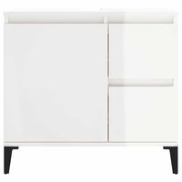 Armadietto Bagno Bianco Lucido 65x33x60cm in Legno Multistrato 819830