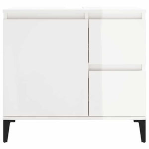 Armadietto Bagno Bianco Lucido 65x33x60cm in Legno Multistrato 819830