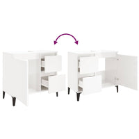 Armadietto Bagno Bianco Lucido 65x33x60cm in Legno Multistrato 819830