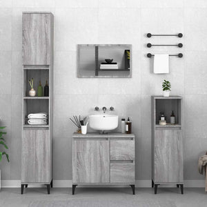 Armadietto Bagno Grigio Sonoma 65x33x60 cm in Legno Multistrato 819834