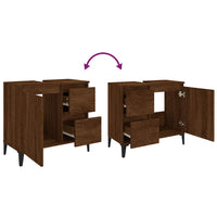 Armadietto Bagno Rovere Marrone 65x33x60cm in Legno Multistrato 819835