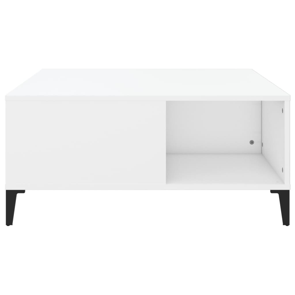 Tavolino da Salotto Bianco 80x80x36,5 cm in Legno Multistrato 821100