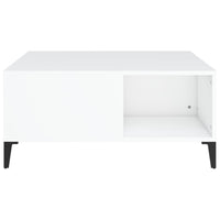 Tavolino da Salotto Bianco 80x80x36,5 cm in Legno Multistrato 821100